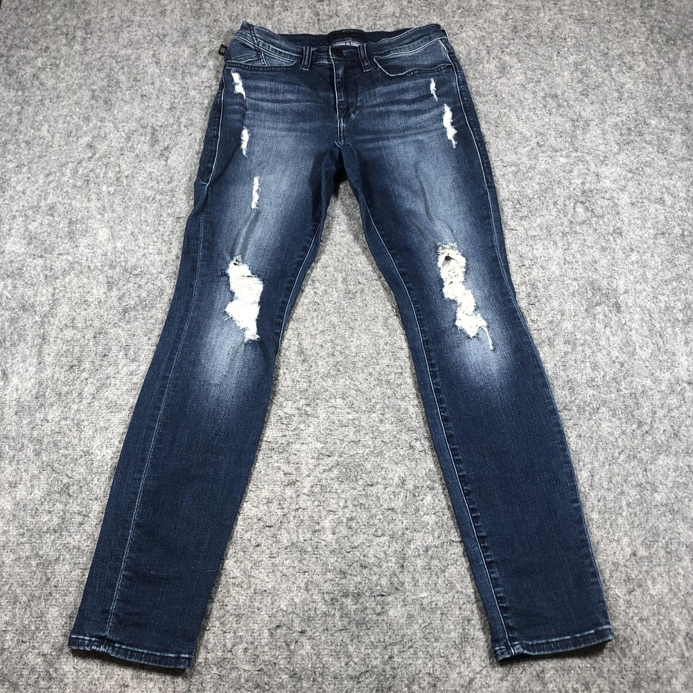 Rock & Republic Berlin Jeans Womens 6 Medium Wash Mid Rise Skinny Distressed
